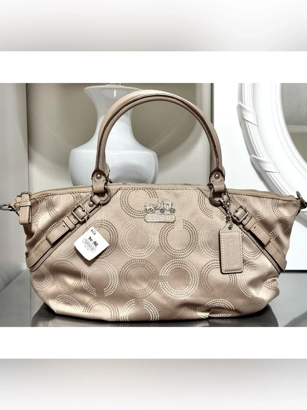 COACH Madison Dotted Op Art Large Sophia Satchel 15957